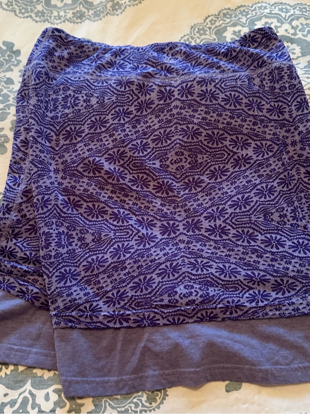 Athleta Purple Patterned Layered Knit Skirt size S - Picture 5 of 6